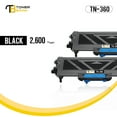 thumbnail image 3 of Toner Bank 2-Pack Compatible Toner Cartridge for Brother TN-360 HL-2140 2150N 2170W DCP-7030 7040 7045N MFC-7320 7340 7345DN 7440N 7450 7840W Replacement Printer Toner Ink Black, 3 of 5