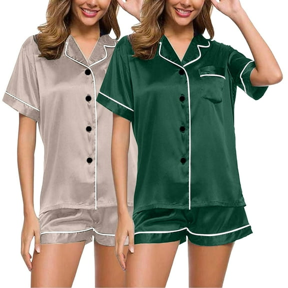 WCJM Female pajamas Pink Women'S Heart Shaped Printed Long Sleeved Long Pants Sleepwear Plus Size Plus Two Piece Set Polyester,Spandex