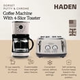 thumbnail image 3 of Haden Dorset 12 Cup Coffee Maker & 4 Slice Wide Toaster, Putty & Chrome, 3 of 11