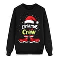 thumbnail image 1 of AWZXDE Christmas Pajamas Pyjama Familial de Noël Shorts à Lettres Imprimées Manches Longues Col Rond Chandail à Capuchon Femmes,G, 1 of 6