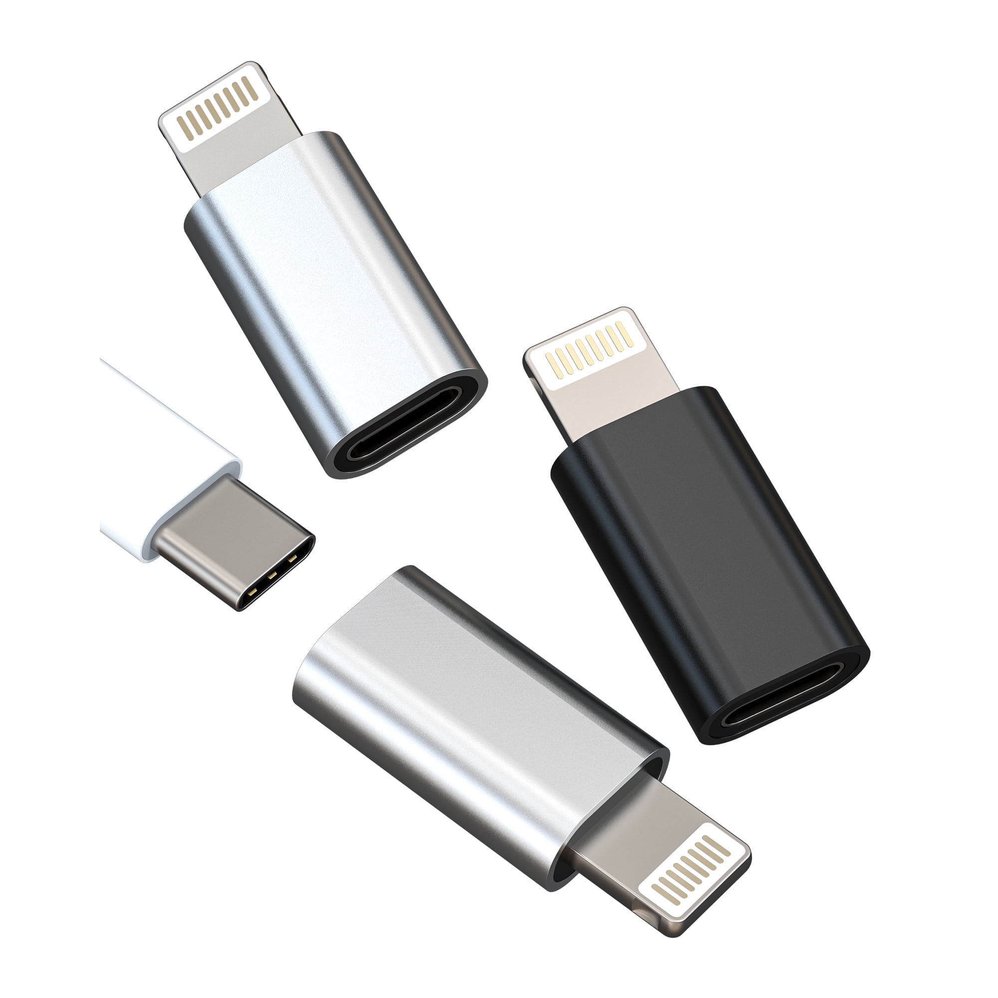USB C Female to Lightning Male Charger Adapter(3 Pack)Type C Data Transfer Cable Converter Thunderbolt Connector for Apple Adaptador for iPhone 14 13 12 11 Pro Max for iPad Charging Power Port Dongle