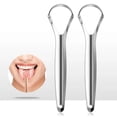 thumbnail image 2 of Rascador de lengua, útil limpiador de lengua de acero inoxidable quirúrgico para adultos y niños, raspador de lengua de metal profesional para reducir el mal aliento, ayuda a su higiene bucal, 2 of 5