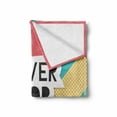 thumbnail image 2 of Dream Soft Flannel Fleece Blanket, Popular Words Lettering on a Hipster Funky Retro Background with Geometric Elements, Cozy Plush for Indoor and Outdoor Use, 60" x 80", Multicolor, by Ambesonne, 2 of 6