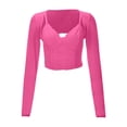 thumbnail image 4 of Tops for Women Trendy Lace Camisole Slim Fit Sleeveless Sheer Mesh Crop Blouse,Hot Pink,L, 4 of 5