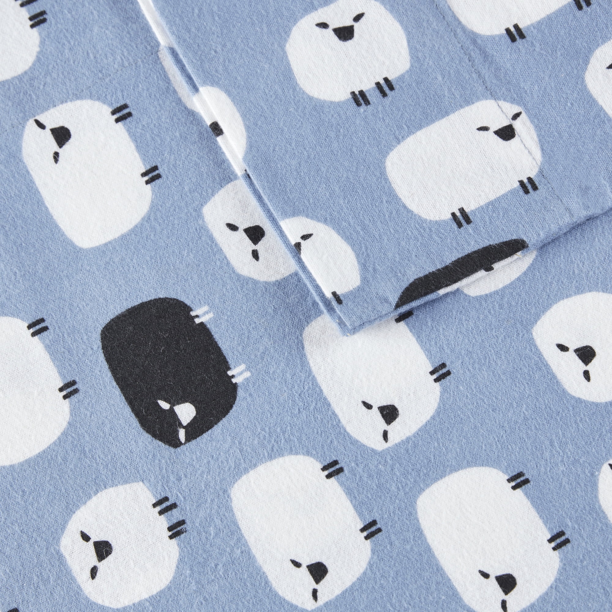 Woolrich Casual 160 GSM Blue Sheep 4 Piece Cotton Flannel Sheet Set, California King