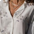 thumbnail image 2 of Youkk Femmes Revers Manches Longues Blouse Filles Modèle en Vrac Style Tops Chemise Blanc L, 2 of 6