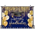 thumbnail image 3 of Congratulation Graduate Backdrop,Blue and Gold Congrats Grad Decor Banner,Graduation Backdrops,2024 Graduation Party Decorations Banner Photography Background Studio Photo Booth Props 5X3FT, 3 of 5