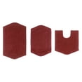 thumbnail image 3 of Home Weavers Waterford Collection 100% Cotton Non-Slip Bathroom Rug Set Machine Washable Bathroom Rug-17"x24", Bath Rug- 21"x34", U Shaped Contour- 20"x20", Red Color 3 Piece Bath Carpet set, 3 of 8