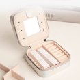 thumbnail image 3 of Dengjunhu Jewelry Box with Mirror, Portable Mini Travel Case Display Storage Holder Boxes for Stud Earrings for Women Girls, Small Travel Jewelry Organizer ,Necklaces, Rings , Bracelets, 3 of 7