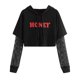 thumbnail image 3 of Pntutb Mujeres Letras Malla Manga Larga Sudadera con Capucha Sudadera Tops Blusa M Pntutb Pntutb-174, 3 of 6