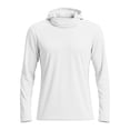 thumbnail image 3 of Mens UPF 50+ Sun Protection Jacket Hooded Long Sleeve Lightweight Quick Dry Fashion Athletic Top with Pockets and Thumb Hole White L, 3 of 8