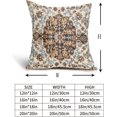 thumbnail image 4 of Tan Blue Brown Ethnic Boho Pillow Covers 16X16 Inch Bohemian Carpet Vintage Pillow Cases Black Grey Terracotta Throw Pillows Set of 2 Home Decor for Room Bedroom Outdoor Porch Patio Cushion, 4 of 6