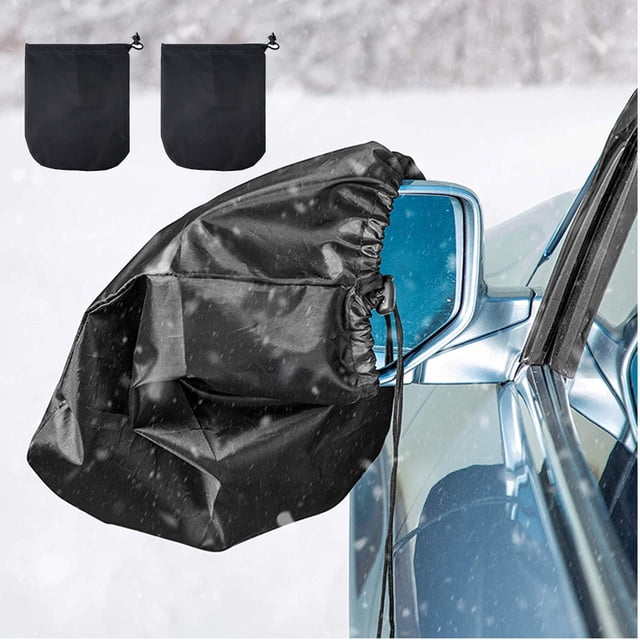 Fiudx Funda para Espejo Retrovisor de Coche a Prueba de Nieve, Tela Oxford Gruesa, Protección Reflectante, Diseño Antirrobo, Aislamiento para Clima Frío, Fácil Instalación, Juego de 2 Piezas