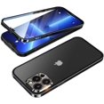 thumbnail image 1 of Buckle Installation iPhone 13 pro max case 360°Full Aluminum Bumper with Lock Tempered Glass Shockproof Translucent backplane Double Sided Protection (iPhone13promax, Balck) Balck iPhone13promax, 1 of 9