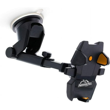 Armor All Car Phone Mount, Dashboard and Windshield Suction Phone Holder with 6-Inch Extendable Arm