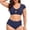 Dark Blue, variant on Womens High Waisted Bikini Sets, Modest Tummy Control Swimsuits, 2 Piece Bathing Suits Mesh Swim Skirt