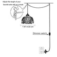 thumbnail image 3 of Kiven Plug-in Style Colorful Pendant Lamp Chandelier Handmade Glass Pendant Lamp 15ft UL Black Cord with On/Off Dimmer Switch,Bulb Not Included, 3 of 4