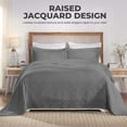thumbnail image 3 of BNM 3 Piece Cotton Celtic Circles Bedspread Set, Queen, Gray, 3 of 11