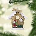 thumbnail image 4 of A Wooden Christmas Tree Ornament With Santa Snowman Reindeer, Handcrafted Hanging Decor For Holiday Tree, 4 of 6