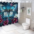 thumbnail image 7 of GOSMITH Retro Style Butterflies and Flowers Maple Leaves Decor Lumbar Shower Curtain for Bathroom Decoration White, 7 of 7