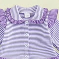 thumbnail image 5 of yboeqw Toddler Girls Clothing 2 Piece Stripe Print Long Sleeve Ruffle Shirt Top Wide Leg Pants Sets Fall Winter Outfits,Size 3-4 Years, 5 of 5