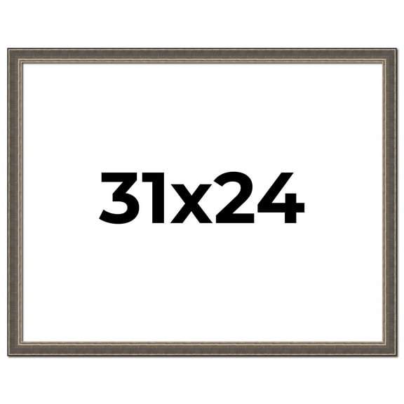 31x24 Frame Silver Real Wood Picture Frame Width 1.25 Inches | Interior Frame Depth 0.5 Inches |