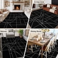 thumbnail image 5 of Black Striped Geometric Area Rugs 6'x9', Washable Small Throw Rugs for Kitchen Dining room, Modern Abstract Art Stripes Indoor Outdoor Rug Non-Slip Low Pile Carpet Runner Reversible Floor Mats, 5 of 8