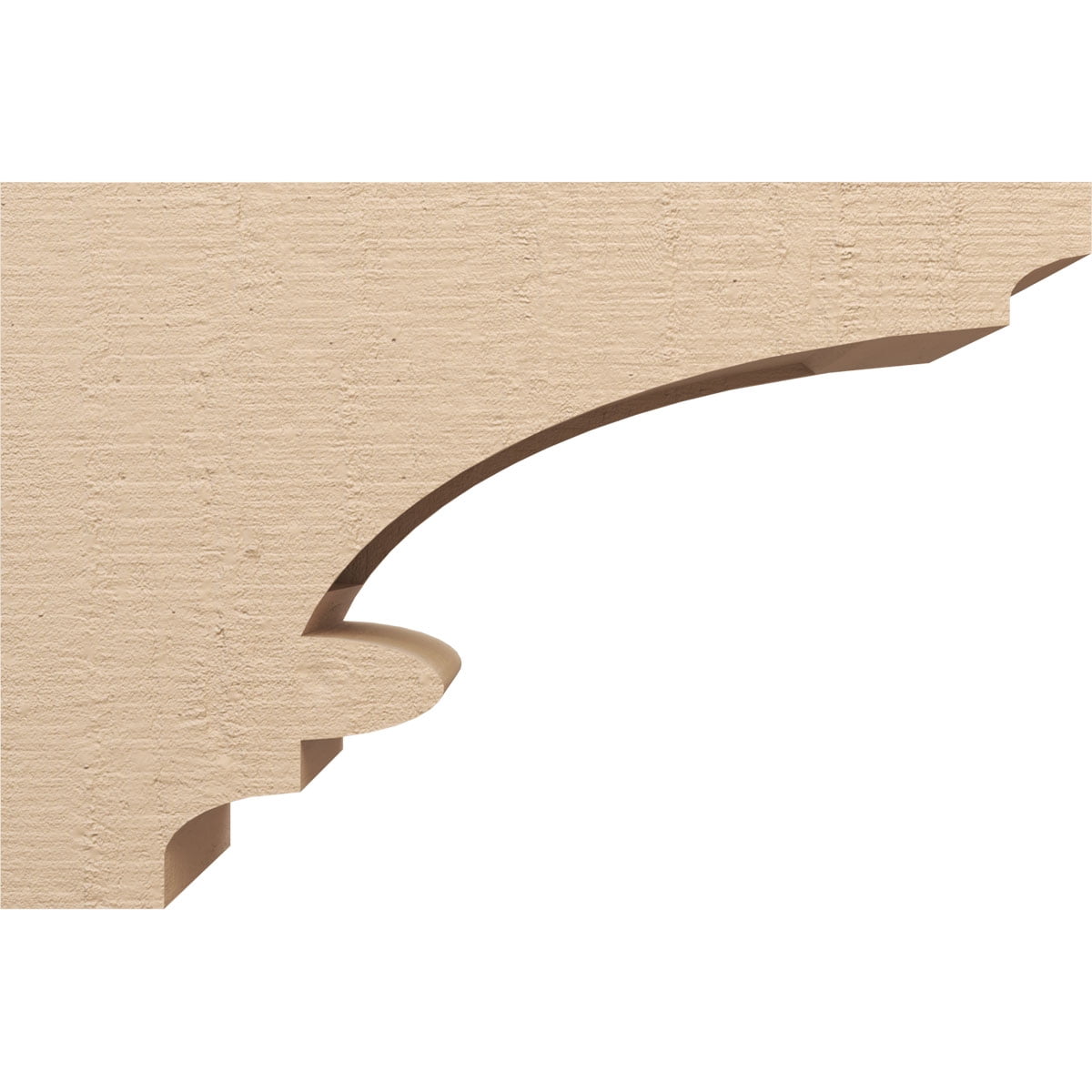 12"W x 36"D x 24"H Classic Diane Rough Cedar Woodgrain TimberThane Corbel, Primed Tan