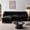 Black, variant on 96.5" Sectional Couch for Living Room, Upholstered Soft Chenille Fabric Sofa, 3-Seater with One Ottoman L Shape Sofa (Green)