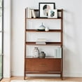 thumbnail image 6 of Pemberly Row Modern Wood 4 Shelf Wide Etagere Bookcase in Mahogany, 6 of 9