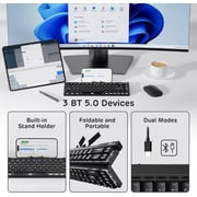 RK ROYAL KLUDGE F68 60% Foldable Low Profile Mechanical Keyboard, Wireless Mechanical Keyboard with Aluminum Body, Built-in Stand Holder, White Backlit, 68 Keys