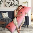 thumbnail image 5 of Watermelon Body Pillow Cover - Soft & Breathable, Hidden Zipper, 20"x54", Tropical Fruit Print - Perfect Summer Gift for Watermelon Lovers, Side Sleepers & Beach House Decor, 5 of 7