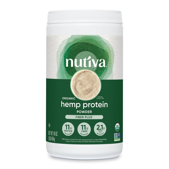 Nutiva Organic Hemp Protein & Fiber Powder, 11g Protein, 1.0lb, 16.0oz