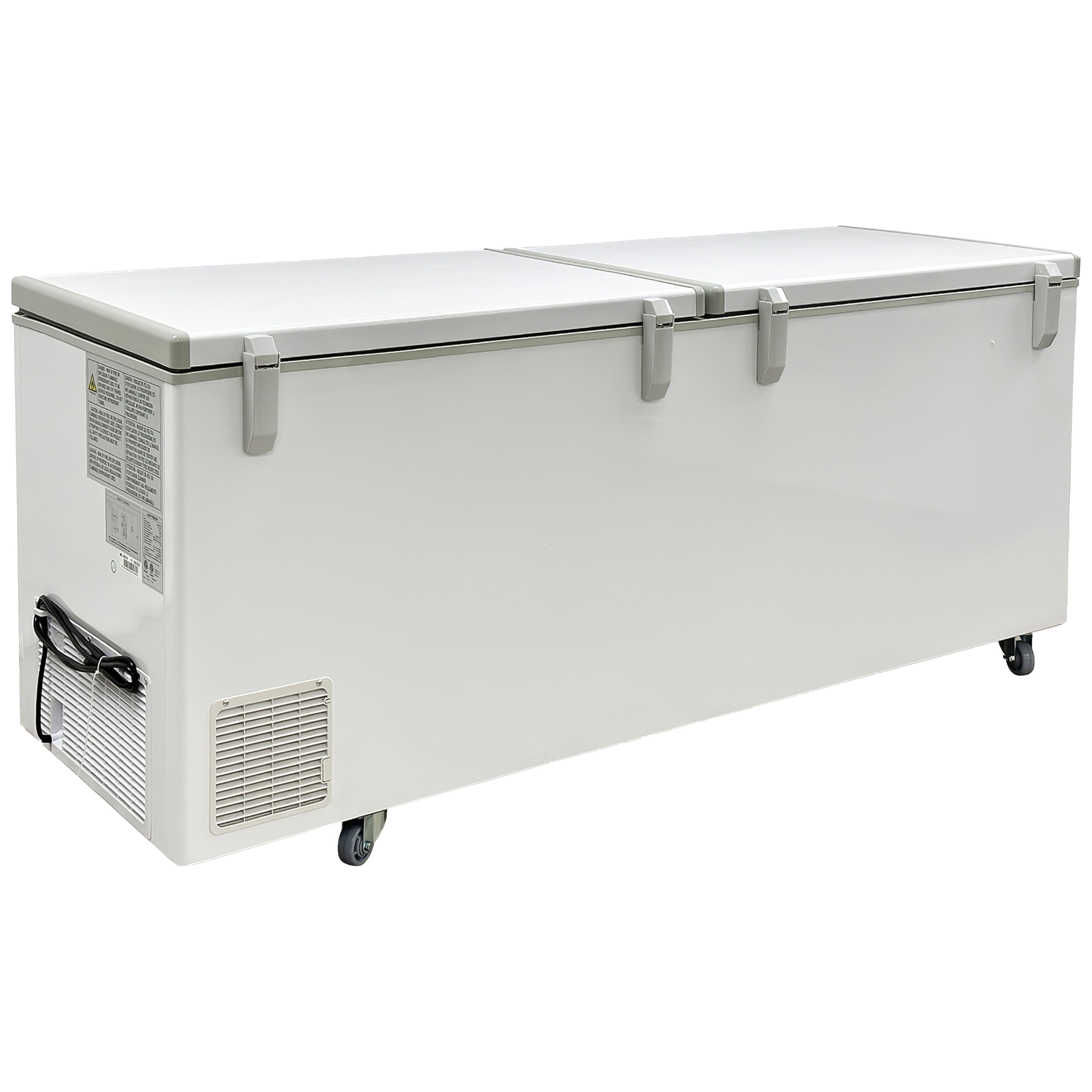 NSF 84" Commercial Chest Freezer – 22 Cu.Ft. Deep Freezer with Dual Top-Open Doors, White