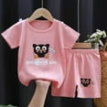 thumbnail image 3 of NIEWTR Toddler Baby Boy Girls Summer Outfit Short Sleeve T-Shirt Tops Elastic Waist Shorts Set Boys Cartoon Print Summer Pjs For 18-24 Months 2t 3t 4t 5t 6t Summer Pajamas Set ,2-3 Years, 3 of 3