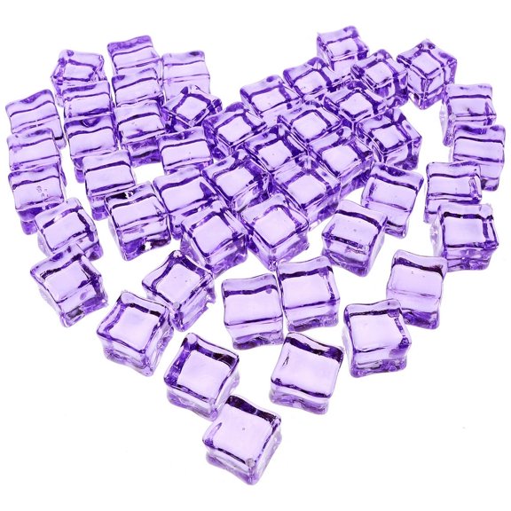 QUTETN 50pcs Reusable Ice Cube Plastic Squares Ice Cubes Washable Ice Cube Fish Tank Decor