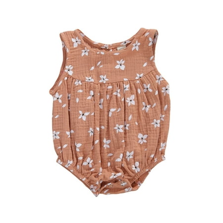 

Girls One-piece Clothes Flower Print Romper Playsuit Jumpsuit