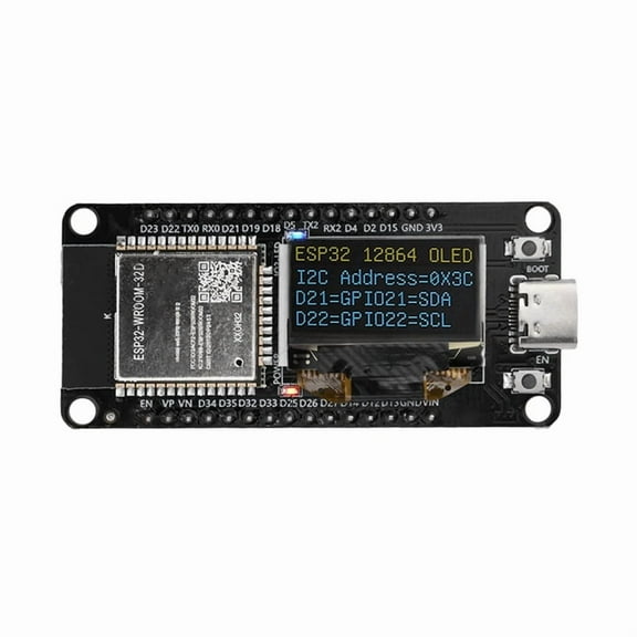ESP32 ESP-WROOM-32D WIFI Bluetooth Development Board CH340 with 0.96 OLED Screen Yellow Blue Display Type-C