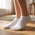 thumbnail image 5 of BlinkLLX 6 Pairs Women Toe Socks Cotton Ankle Low Cut Five Toe Sock for Women Men Athletic Running, 5 of 7
