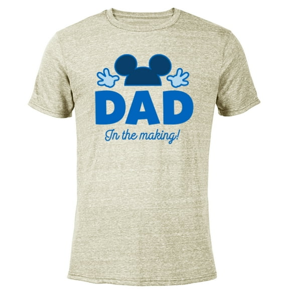 Disney Mickey Mouse Dad in The Making - Short Sleeve Blended T-Shirt for Adults - Customized-Yellow