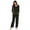 Black, variant on LYMAYTER Women T-Shirt Pajamas Outfit Long Sleeve Soft Sleepwear Solid Color Loungewear Set S-XXL