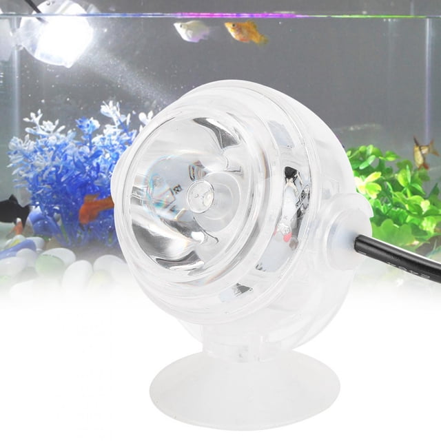 Fish Tank Light, Underwater Lamp Submersible Aquarium Light LED Fish Tank Spot Light Rotation Waterproof Mini RGB Spotlights for Aquarium Fountain Fish Pond Tank Water
