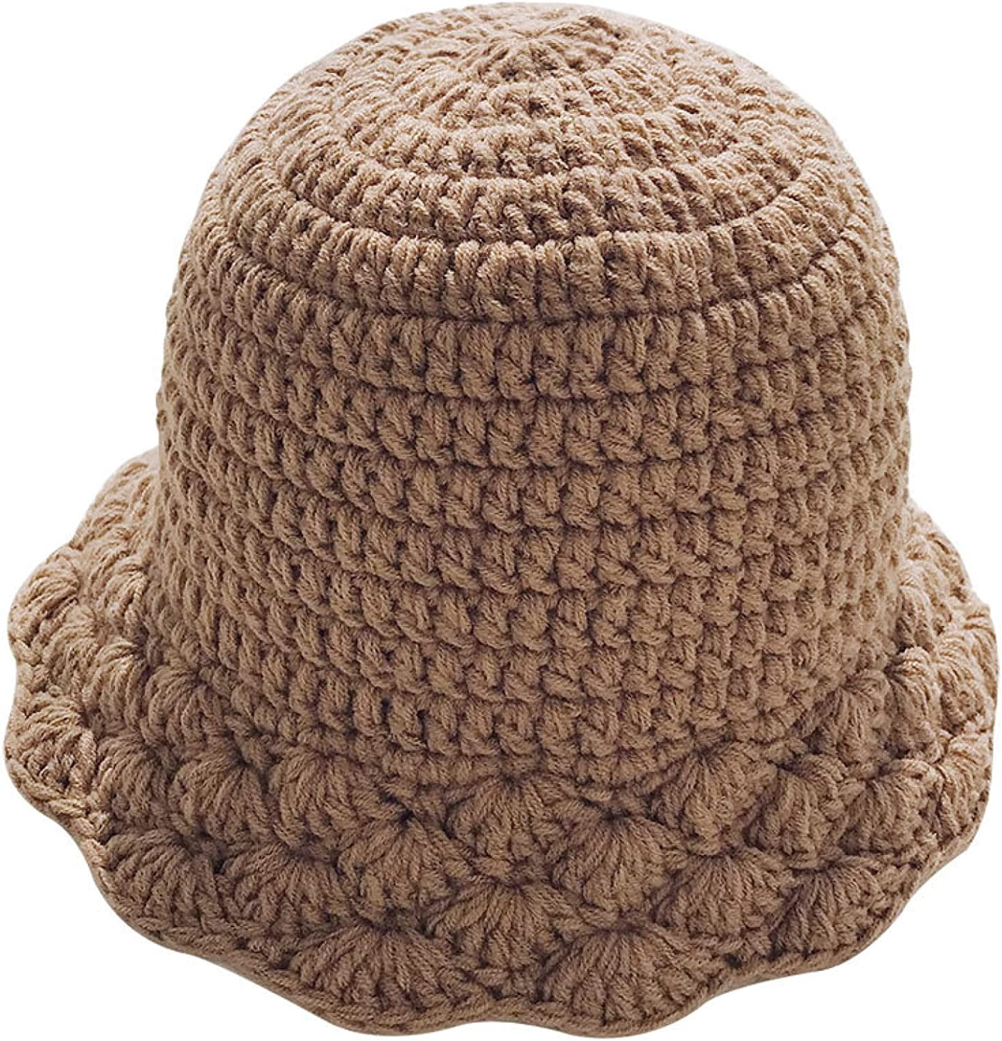 CoCopeaunts Plain Bucket Hat for Women Winter Knitted Unisex Warm Bonnet Cap Trendy Oversized Comfort Ladies Bucket Cap Packable