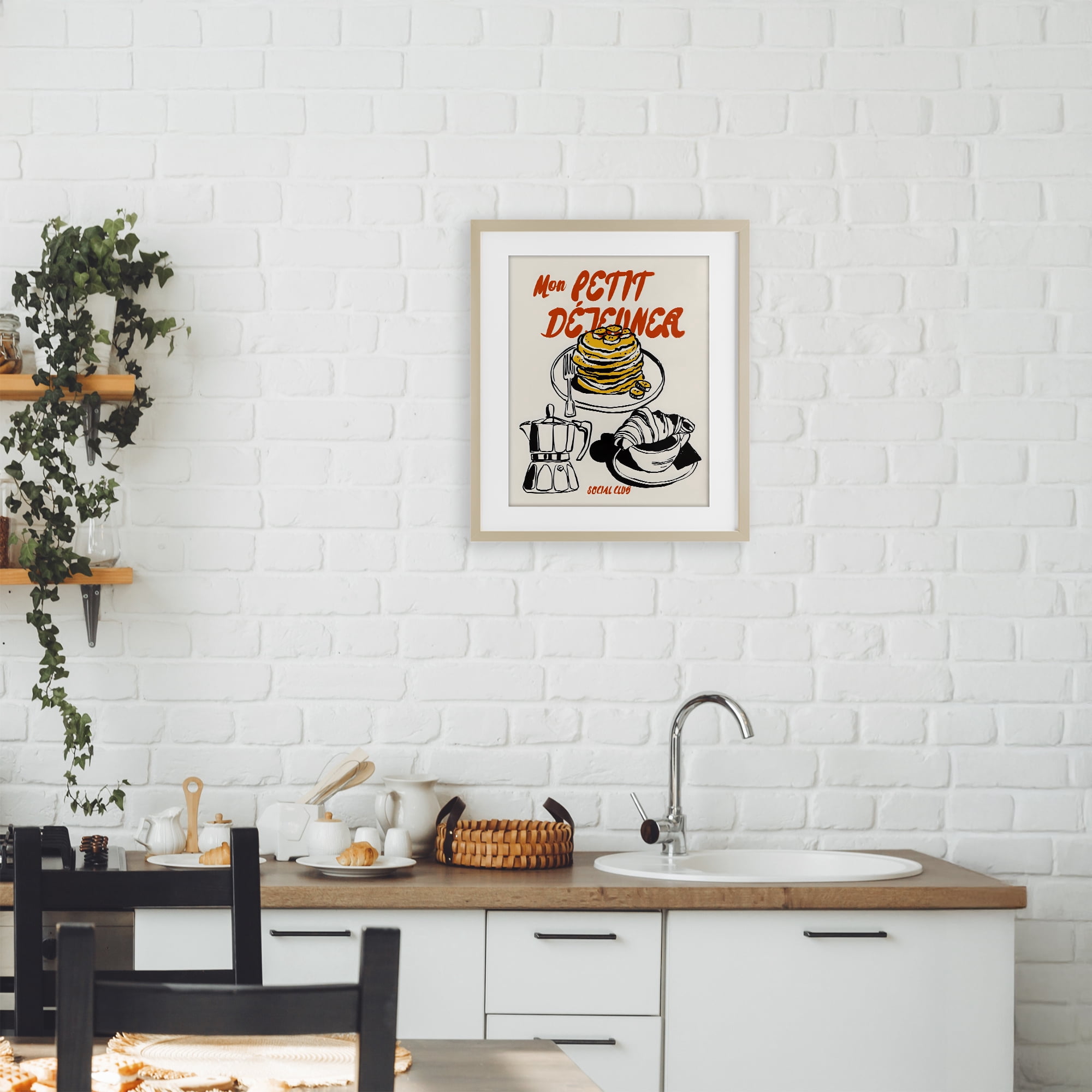 Stupell Industries My Breakfast Pancakes Spread Birch Framed Print Under Glass, design by The Prints Vibe