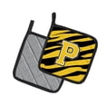 thumbnail image 2 of Caroline's Treasures Monogram Initial P Tiger Stripe - Black Gold Pair of Pot Holders, 2 of 3