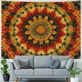 thumbnail image 4 of GOSMITH Popular Handicrafts Indian hippie Bohemian Psychedelic Peacock Mandala Wall hanging College Dorm Beach Throws Table Cloth Bedding Tapestry Painting, 4 of 6