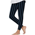 thumbnail image 4 of JURANMO Girls Leggings Vertical Striped Print Elastic Waist Halloween Party Tight Pants Full Length Casual Legging for Kids Fall Savings Navy 4 Years, 4 of 7