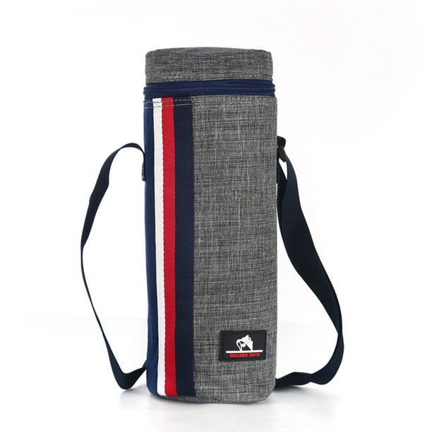 Advancent Bolsa aislante de botella de agua de tela Oxford, bolsa de mantenimiento caliente de refrigeración Kits de desorden para acampar Gris