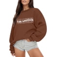 thumbnail image 1 of Bmisegm Sweat à Capuche Décontracté pour Femmes Automne et Hiver, Couleur Unie, Col Rond, Imprimé Amusant, Manches Longues, Marron m, 1 of 4