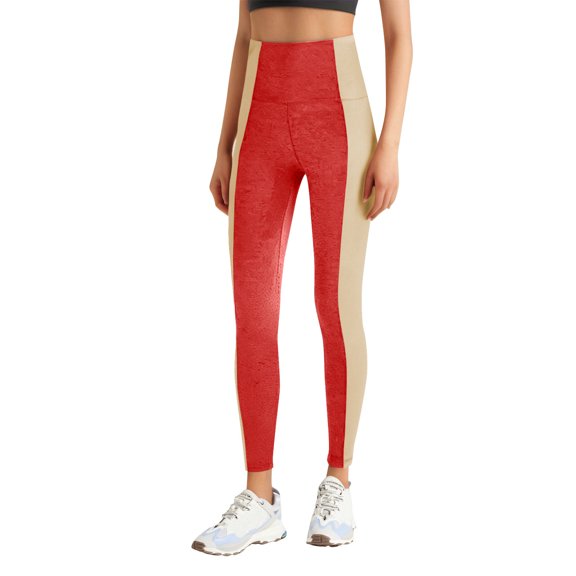Hueook Leggings for Women Women High Waist Colorful Yoga Pants Women Workout Leggings for Women Fitness Sports Running Yoga Athletic Pants Pink XL
